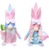 Faceless Bunny Doll with Radish-Colored Egg Ornament for Easter Party Décor