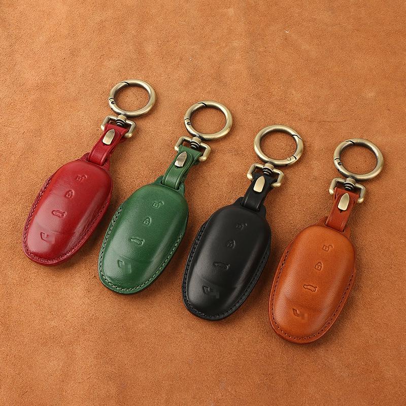 Premium Genuine Leather Key Case for Ideal ONE 2020 - Vintage Cowhide Car Key Bag with Personality