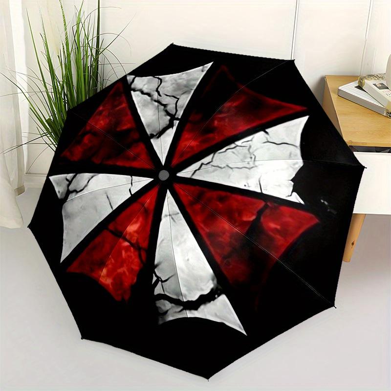 

1pc Resident Evil Umbrella Corporation Symbol Umbrella with Plastic Handle,Suitable for All Seasons Home Travel Outdoor UmbrellaM999