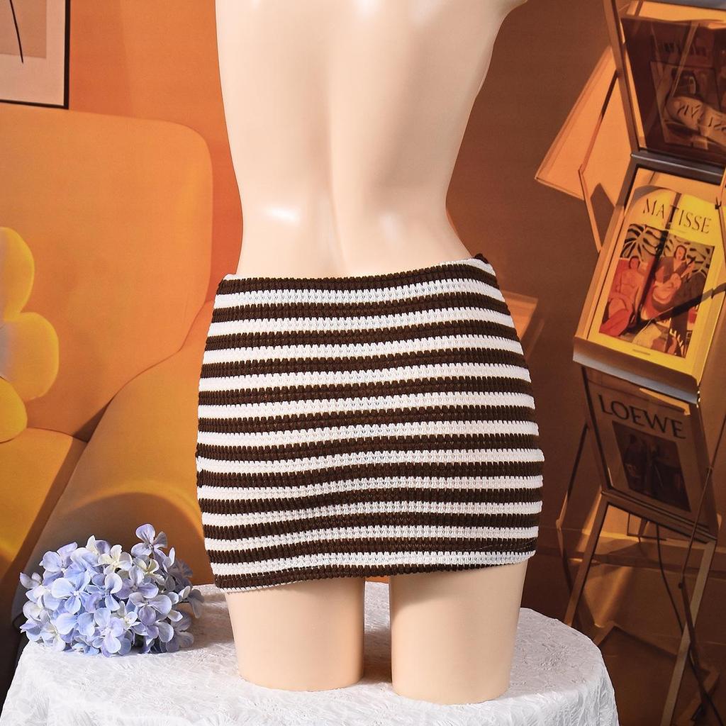 2025 Autumn Sexy Low-Waist Striped Skirt for Women
