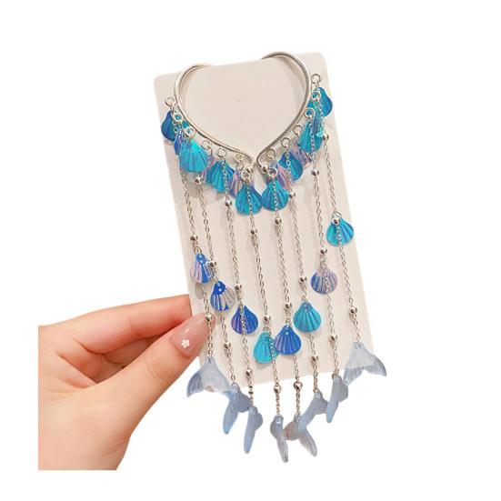 Girl Hair Pin Bowknot Starfish Shell Faux Pearls Chain Decor Kids Hair Clip Princess Headwear Hair Accessories
