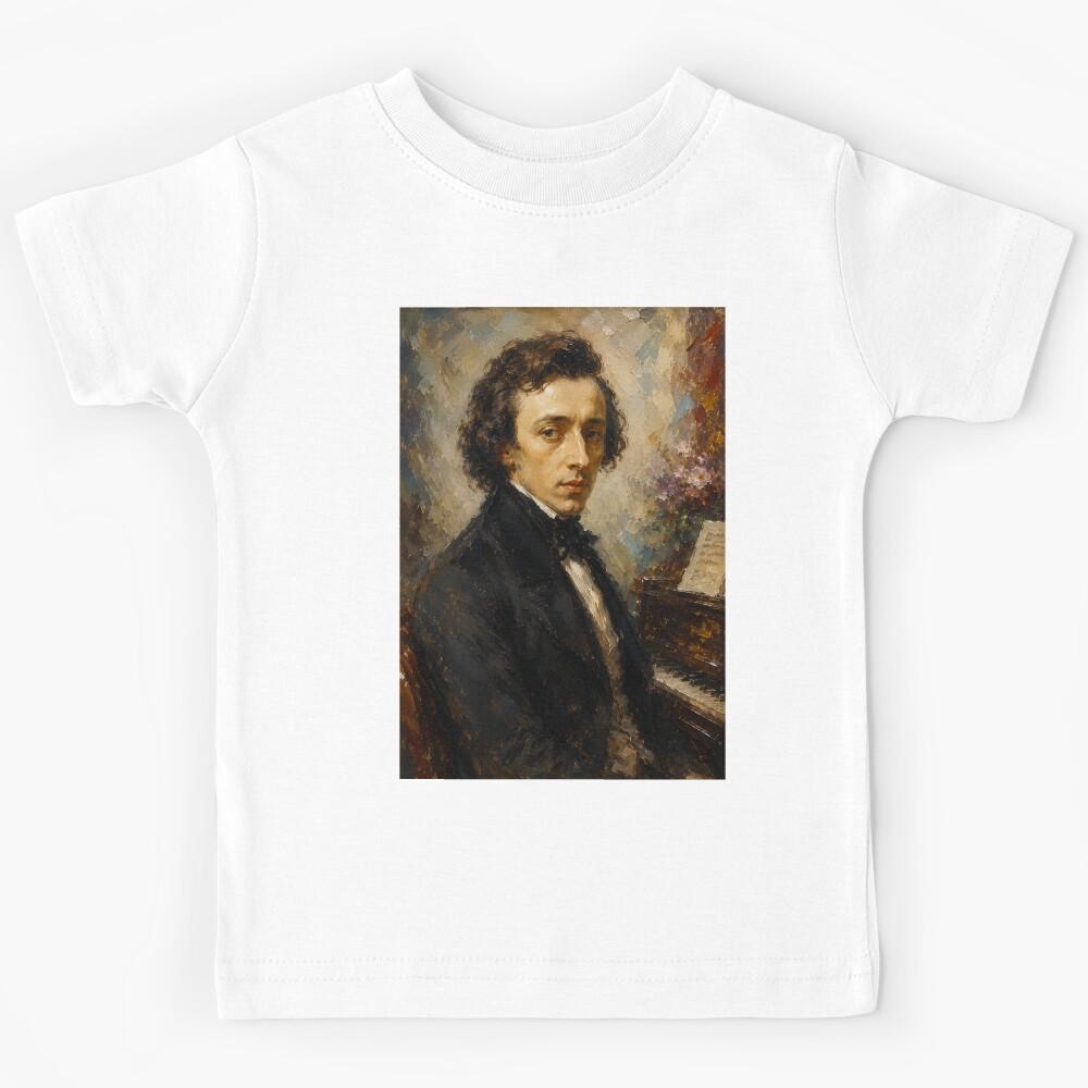 Frederic Chopin, Polish composer and virtuoso pianist painting. Kids T-Shirt 110