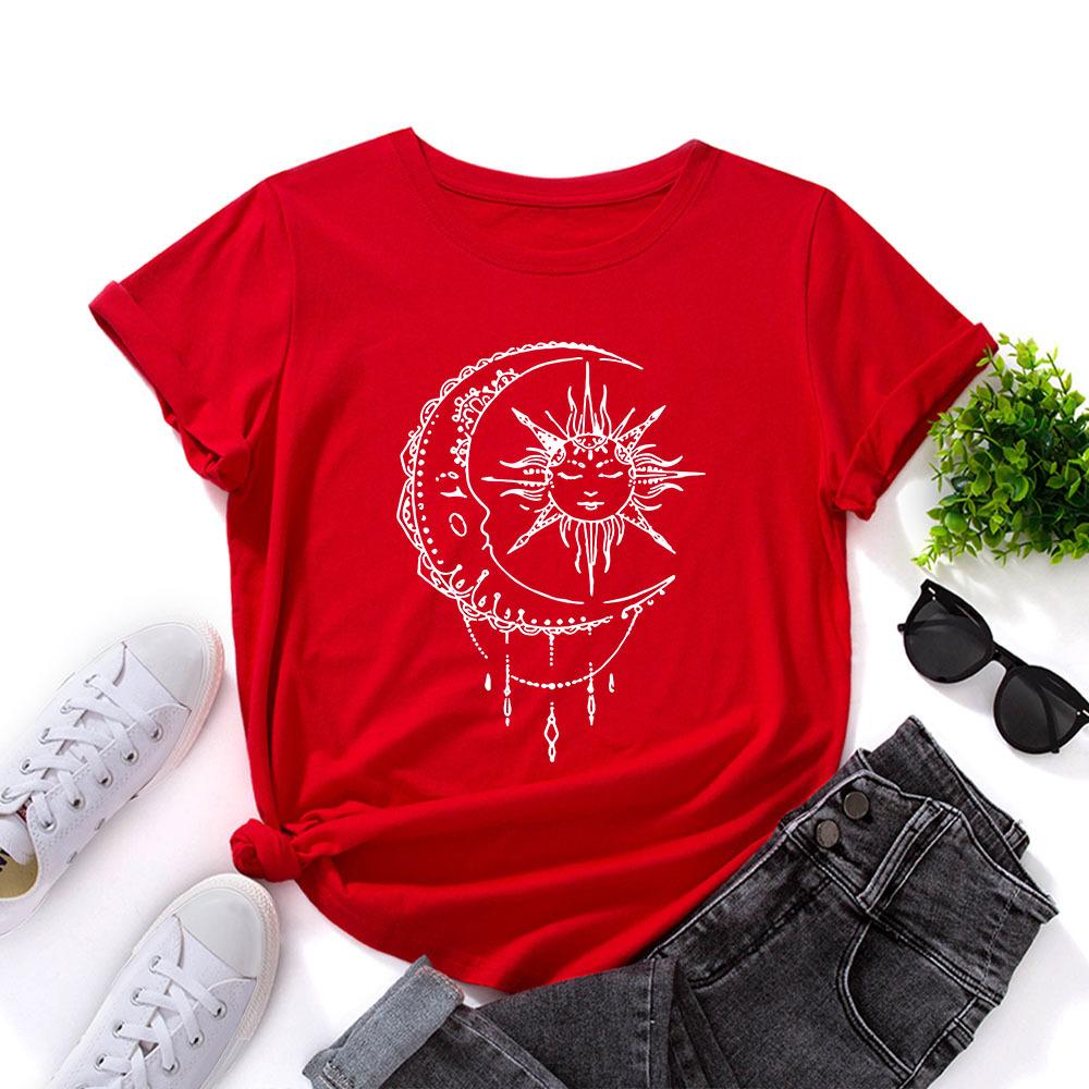 Women's Printed Loose Top Crew Neck Short Sleeve Fashion Versatile T-Shirts Women’s