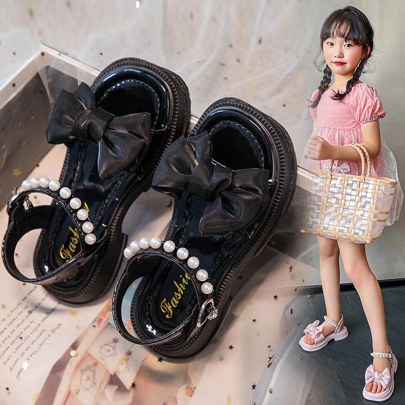 2025 neue Sommer Kinder Mädchen Sandalen kleines Mädchen Baby weiche Sohle Schleife Prinzessin Schuhe Kinderschuhe