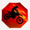 1 Stück Motorrad Sonnenuntergang Thema Hochwertiger Regenschirm, Automatisches Öffnen und Schließen, Multifunktionaler Regenschirm G0811055