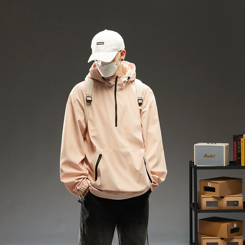 Loose Jacket Men's Spring and Autumn Fashion Top Handsome Youth Shoulder-down Popular Casual Pullover Jacket