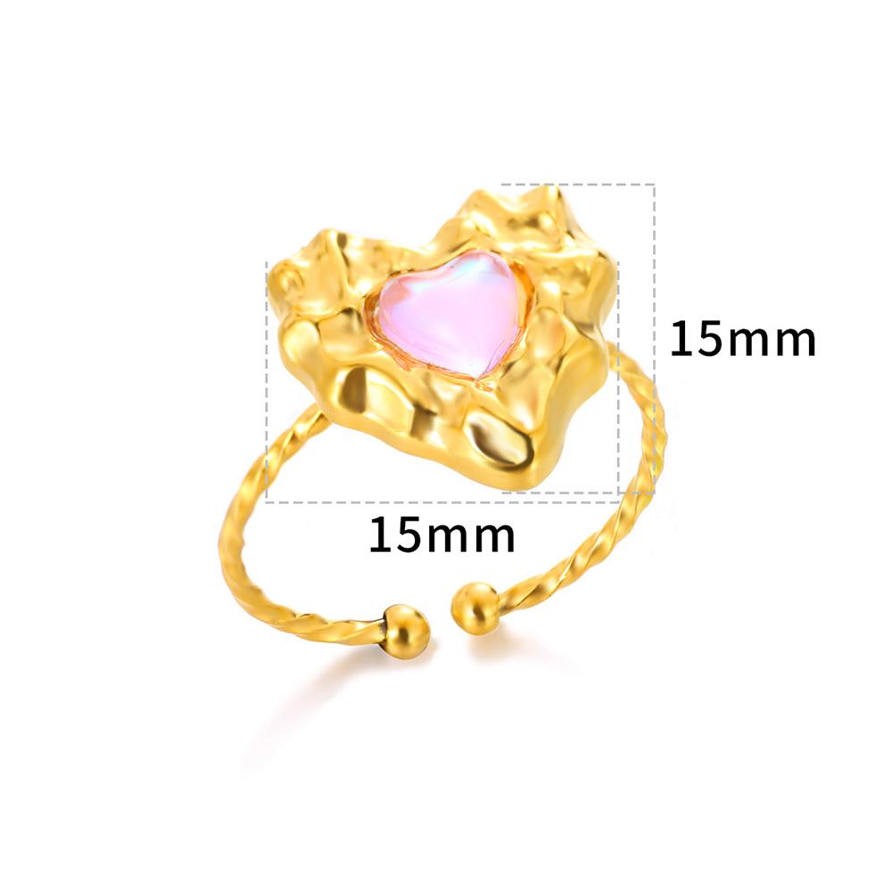 

Розовые кольца с сердечками для женщин из нержавеющей стали золотого цвета, минималистичные милые кольца 2024 новый тренд, свадебная вечеринка, циркон, подарок BFF