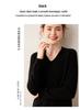 2025 Autumn/Winter Women's V-Neck Cashmere Sweater - Loose Fit, Thin Base Layer, Solid Color