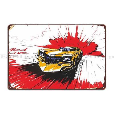 Redline Anime Metallschild Klassisches Wandhöhlendesign Wandhöhle Lustiges Blechschild Poster