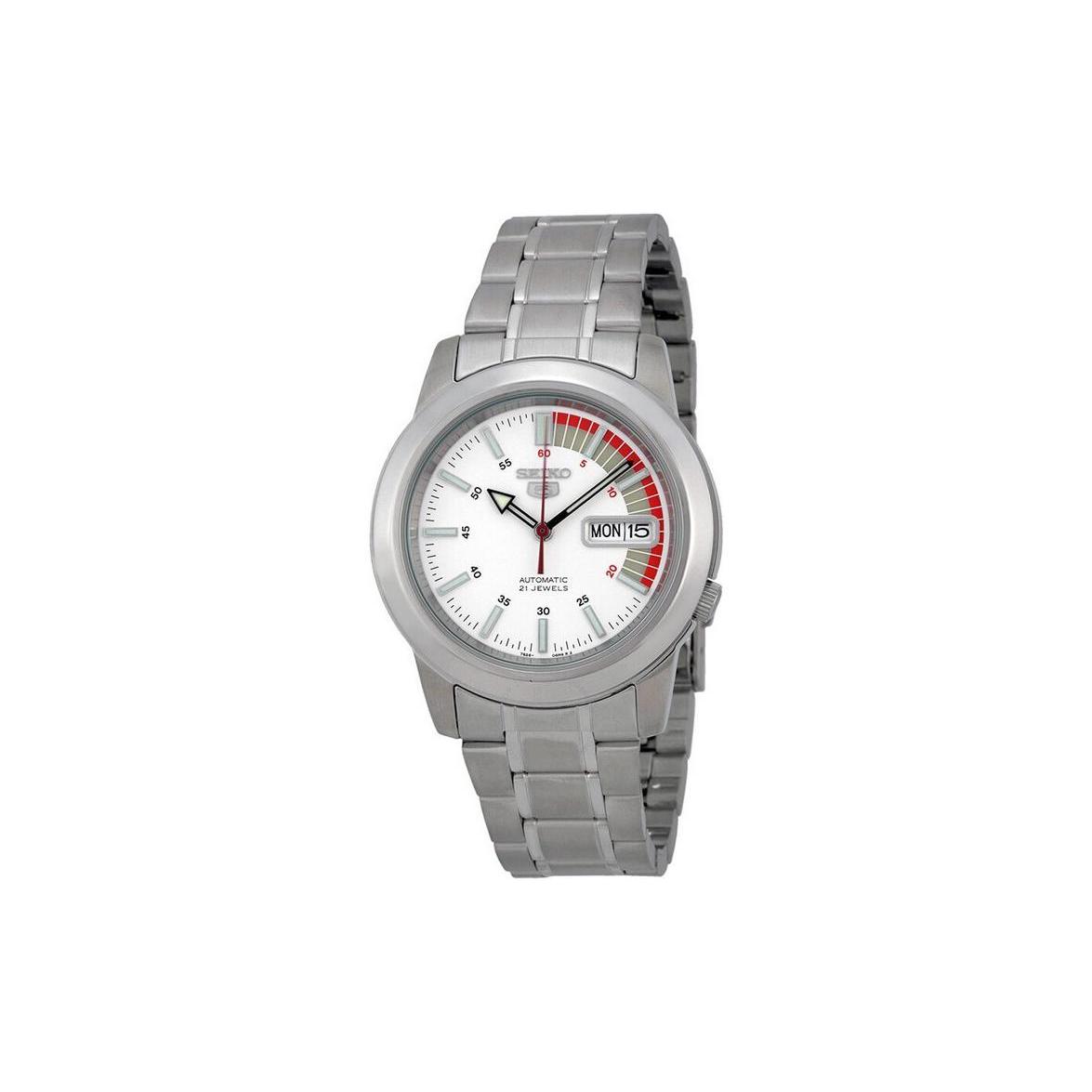 SEIKO Seiko5 30m Waterproof Automatic Mechanical Movement Stainless Steel Strap Watch Men s Watches SNKK25K1 White Dial