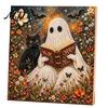 Home Office Schreibtisch Dekoration Halloween Kunst mit künstlichen Perlen DIY-Set, Gruselig Süßes 3D Perlen Malerei Bastelset, Vorgespannte Leinwand für Erwachsene Anfänger,
