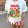 Brazil Tropical Graphic T-Shirt: Christ the Redeemer, Toucan, Carnival Dancer