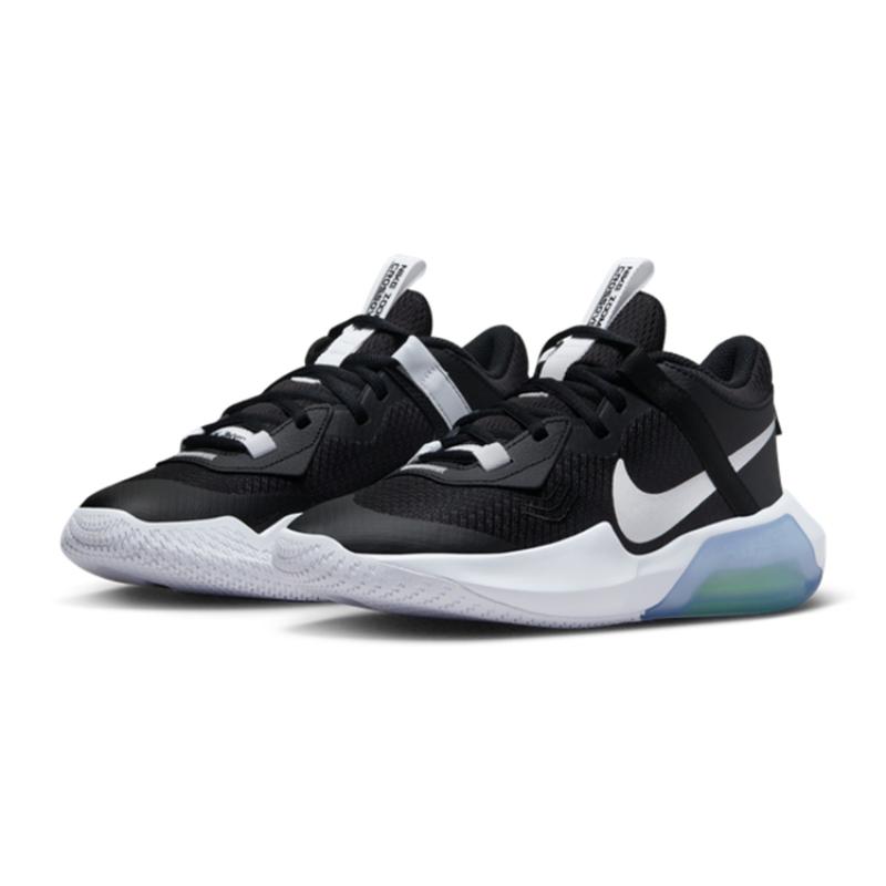 Nike Air Zoom Crossover Game Ready Cushioning, Wear Resistant Low Top Children's Basketball Shoes White Black Blue Sneakers DC5216-005