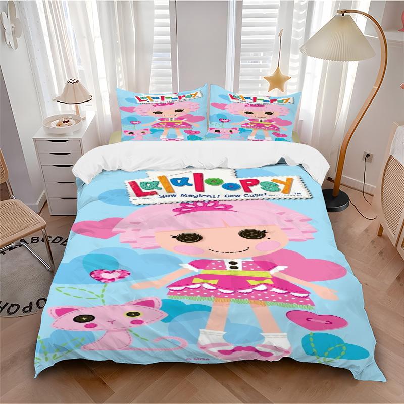 Lalaloopsy World Bedding 3 Piece Set HD Print Duvet Cover Pillowcases for Teens Adult Bedroom Decoration Christmas Gift