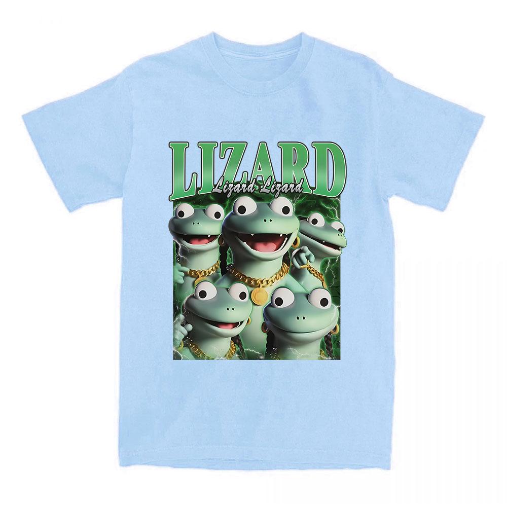 Lizard Meme T-shirt Short Sleeve Casual Female Tshirts Fashion Cotton Women Men Tee-shirt Funny Cartoon Printing Tees Female Top