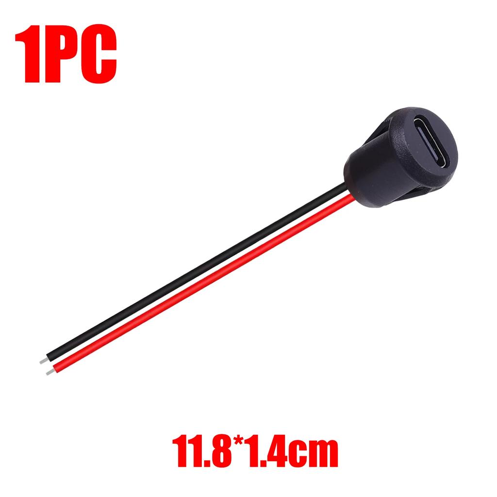 2Pin USB Connector Type-C Waterproof with Female Socket Fast Charging Jack Charging Port USB-C Charger Plug Socket 1/5/10/20pcs