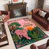 Leopard Theme Crystal Velvet Floor Rug Personalized Custom Name Text Warm Carpet Home Decoration