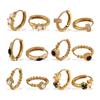 Japanese and Korean Popular Jewelry, Stainless Steel Gold-plated Earrings, Ear Buckles, Summer Earrings, Inlaid Rhinestone Earrings.