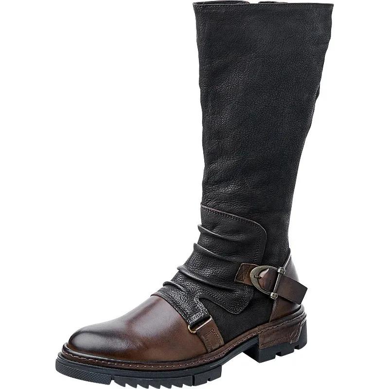 Men'S Boots  Spring And Autumn Mid Length Boots Casual Men'S Boots Black Brown Size 38-48