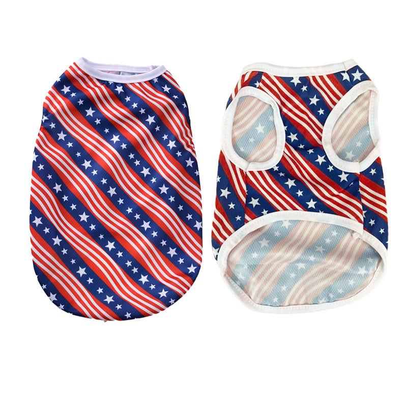 American Independence Day Breathable Dog Vest with National Flag Print