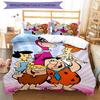 Flintstones 3pcs Bedding Set Duvet Cover Closure Includes 1 Duvet Cover & 2 Pillowcases for All Seasons Bedroom Home Dorm Decor