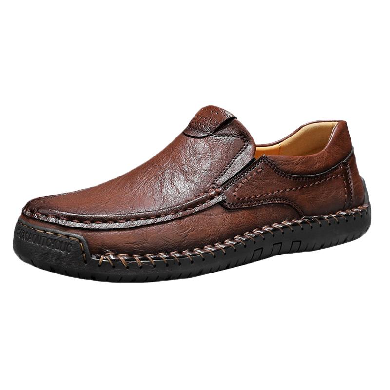 New Arrival Business Shoes Luxury Outdoor Loafers Leather Mens Slip On Flats Comfy Casual Shoes Soft-Soled Male Walking Footwear