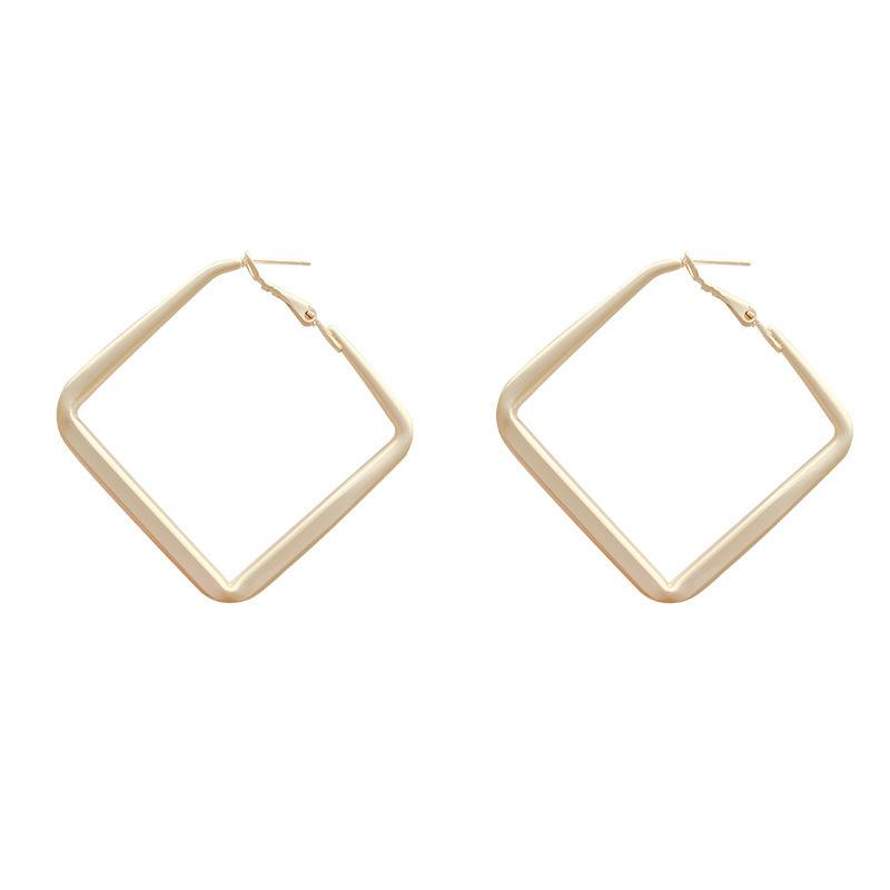 European and American Exaggerated Geometric Square Earrings, Simple Temperament Earrings S111 Silver Needle Personalized High-end Fashion Earrings