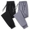 Men's Pure Cotton Lightweight Straight-Leg Sweatpants - Solid Color, Loose Fit for Summer and Spring.