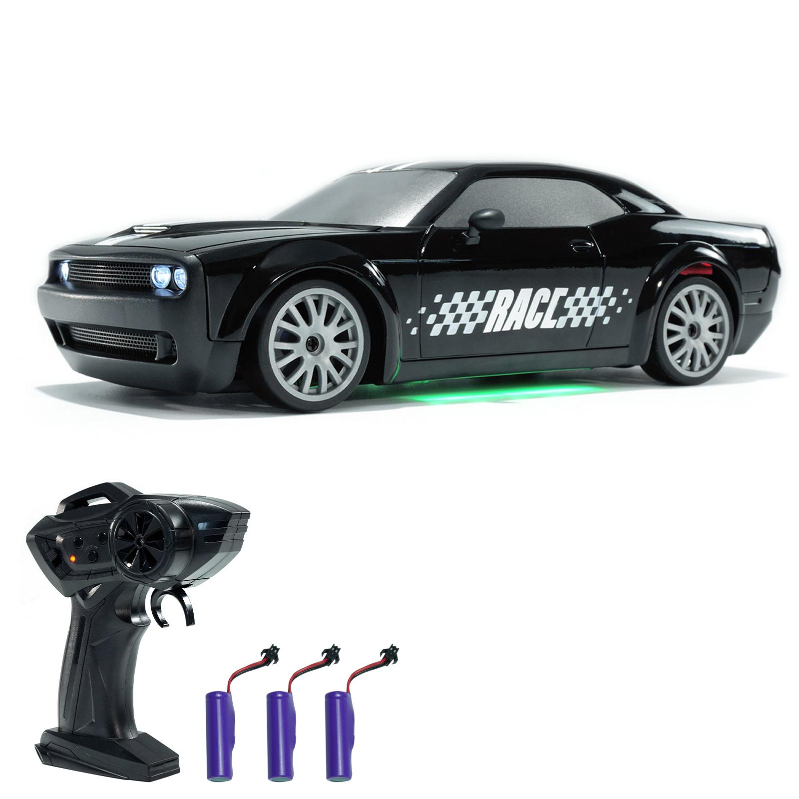 

Дрифт-машинка с дистанционным управлением, 1:20 4WD Электрический игрушечный автомобиль 2.4G Перезаряжаемый гоночный автомобиль с фарами 3 3 Battery чёрный