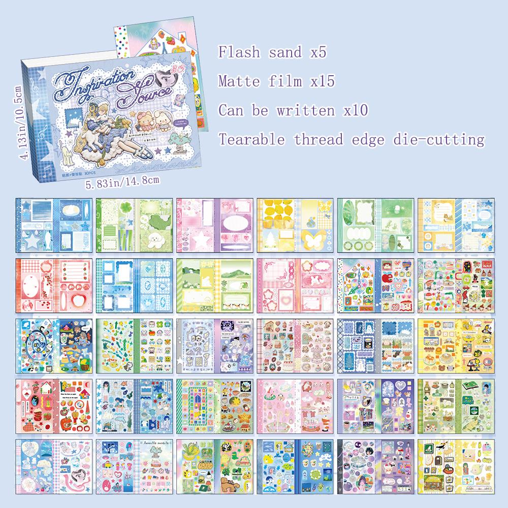 M5 Sticker Material Pack Korean Ins Style High Beauty DIY Handmade Book Stickers Decorative Handmade Book