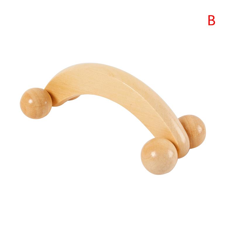 1PC Wooden Handheld Body Roller 4 Wheels Balls Massager Arm Leg Back Foot Hand Neck Shoulder Muscle Pain Relief Massage Tool