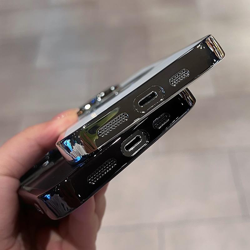 Luxury Plating Bumper Magsafe Magnetic Holder Phone Case For iPhone 15 14 13 12 Color Lens Stand Protector Cover On 14