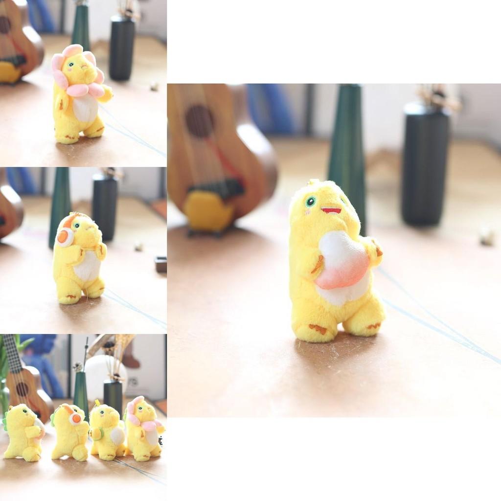 Delightful Mini Dinosaur Plush Toy Keychain Soft And Cuddly Cartoon Doll For Bags