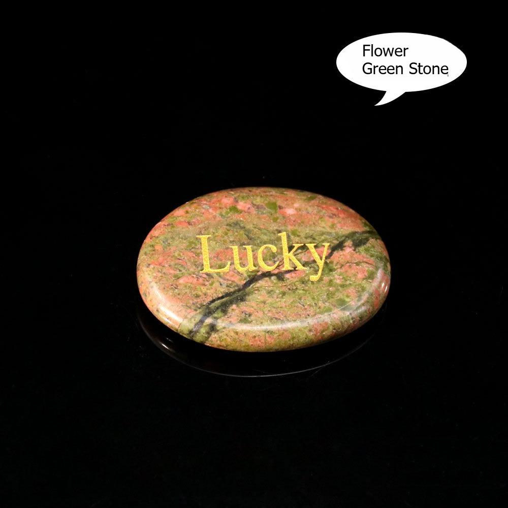 Natural crystal stone, thumb decompression, mixed color, engraving, palm, power stone, oval shape, mixed color crystal piece