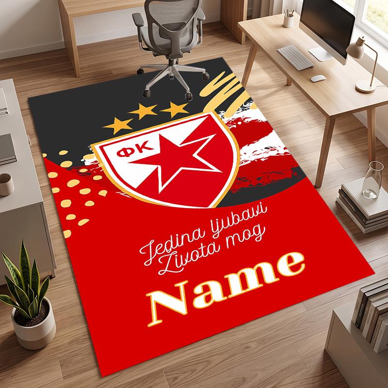 SLAVIA PRAGUE (1) Personalized Name Office Carpet Stylish Decor for Living Room Bedroom Kitchen