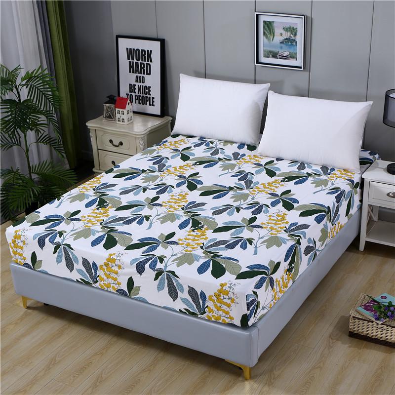 1Pc Pure Cotton New Product Printing Fitted Sheet Mattress Cover Four Corners With Elastic Band Bed Sheet Customizable
