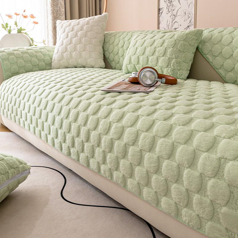 Winter Sofa Cover Soft Plush Non-Slip Couch Cushion for Living Room Thicken Universal Sofa Cover Back Towel Sectional Sofa Mat