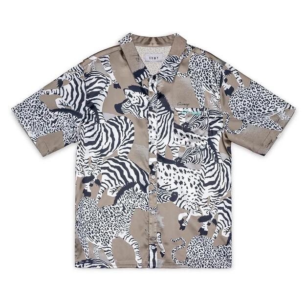 

Grimey Animal Satin Button Up рубашка с коротким рукавом L