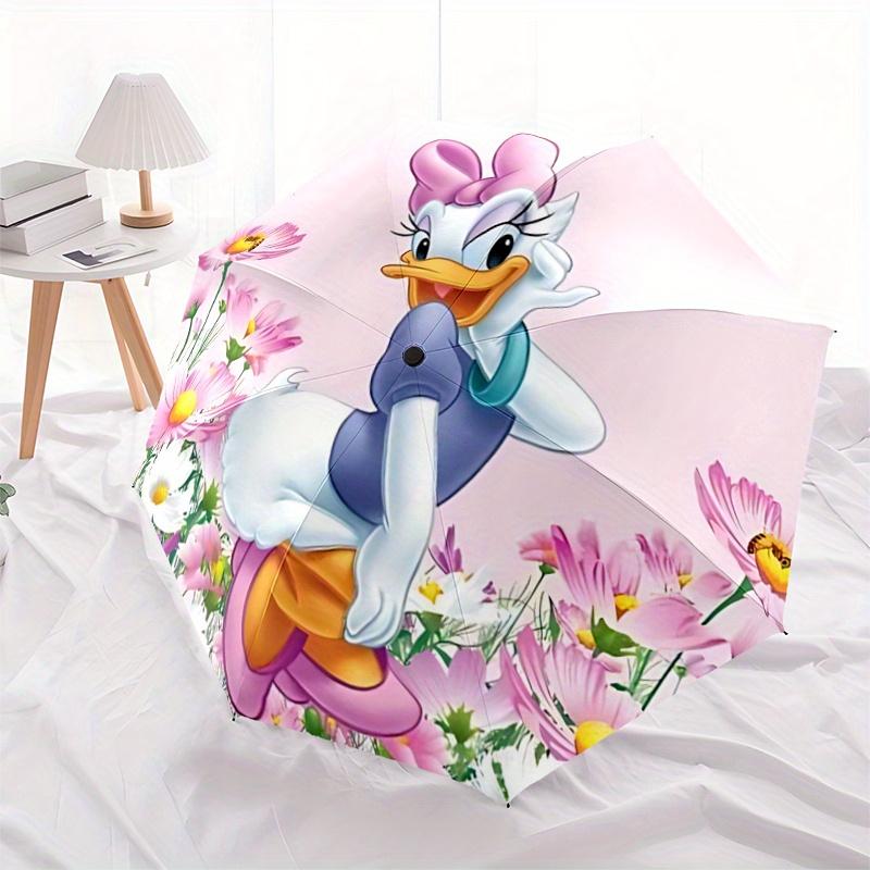 1pc Daisy Duck Automatic Opening and Closing Folding - A Good Choice for Gifts, Fashionable and Convenient Umbrella With Cute Cartoon Charac