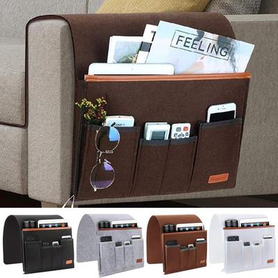 Household Armchair Caddy Felt Couch Recliner Armrest Organizer for Magazine Tablet Cell Phone Remote Control Hanging Storage Bag