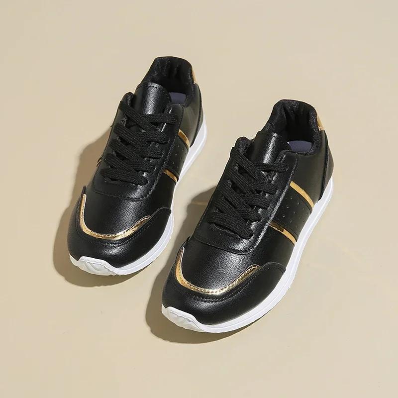 Women Casual Sneakers Spring Waterproof Casual Flat Shoes for Women Lightweight Luxury Lace Up Sneakers Women Zapatos De Mujer