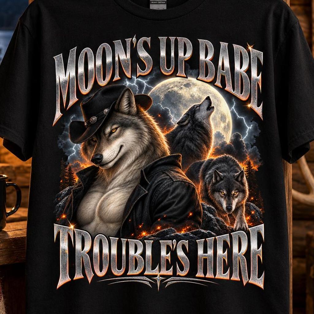 Funny Wolf Shirt, Werewolf Meme Tee, Money Humor Graphic, Weird Meme Shirt