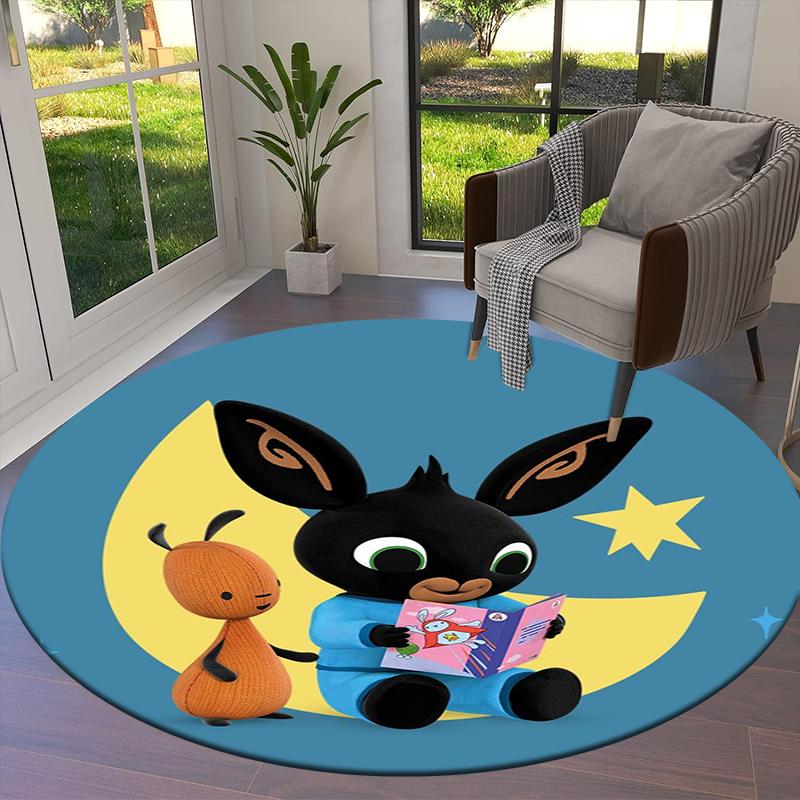 Bing Bunny Round Area Rug,Carpet Rug for Living Room Bedroom Sofa Playroom Decor,Non-slip Floor Mat37