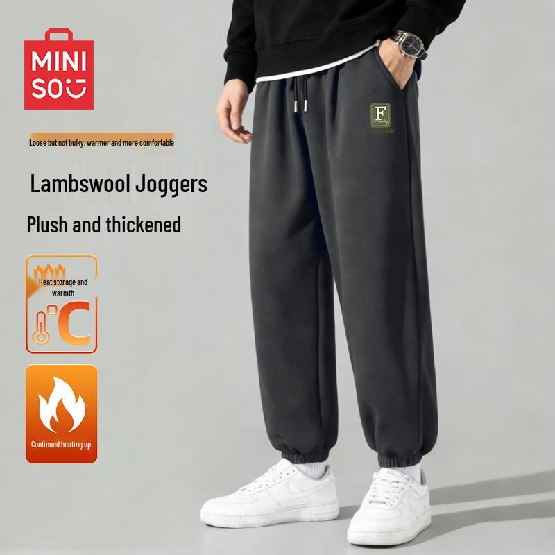 MINISO Men s Fleece Lined Jogger Pants M