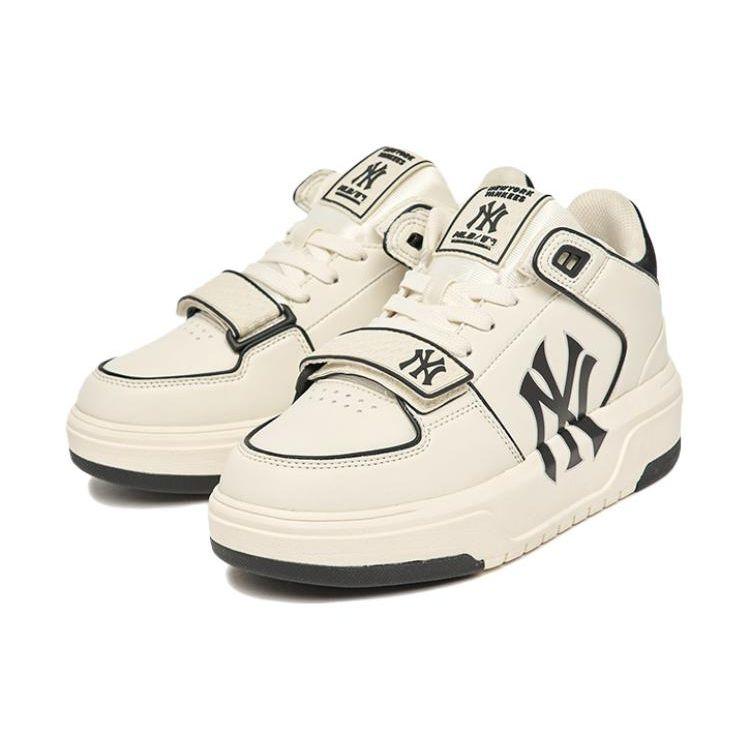 MLB Chunky Liner New York Yankees High-Top Sneakers Non-Slip Wear-Resistant Increased Height Unisex sneakers Off-White Black 3ASXLMB3N-50BKS
