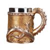 Dragon Coffee Mug with Ergonomic Handle Insulated Metal Glaze Dragon Mug for Hot Drinks Stylish Embossed Dragon Cup Gifts for Men Tea Beer Steins