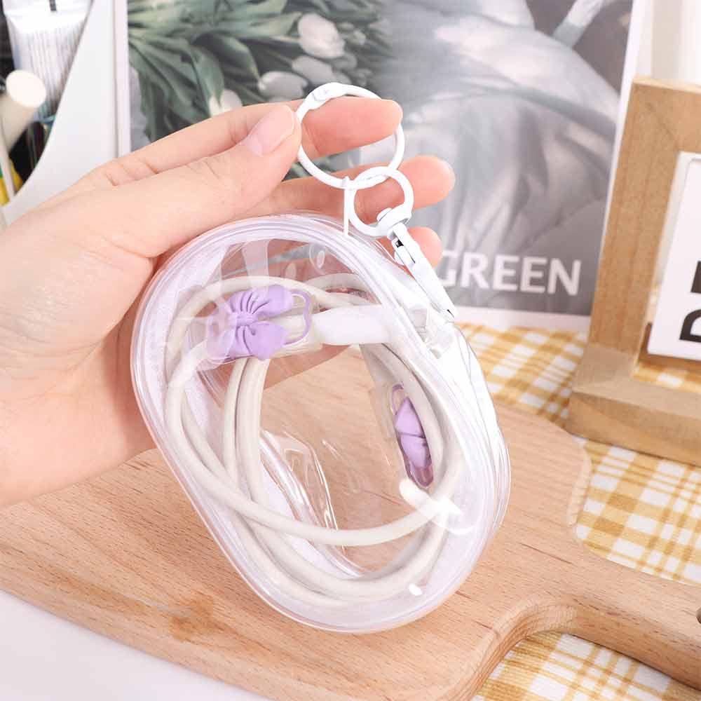 With Keychain Data Cable Storage Bag Storage Digital Storage Bag Phone Charger Bag Earphone Cable