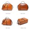 New leather fashion portable small square bag oil wax cowhide large capacity shoulder crossbody Guangzhou women's bag