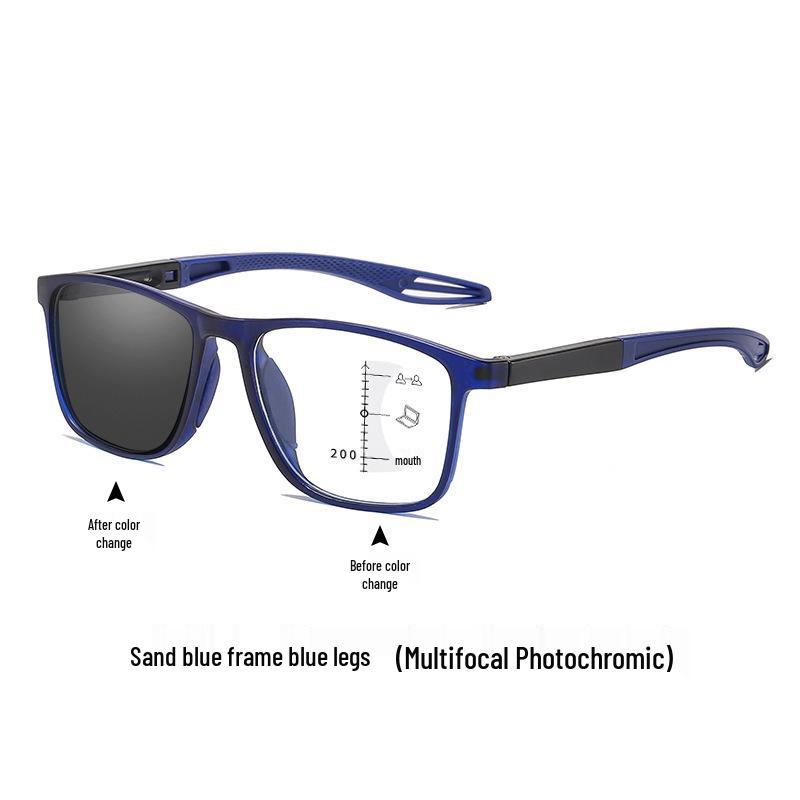 Men's Progressive HD Photochromic Anti-Blue Light Reading Glasses for Near & Distance Vision