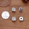 S999 Sterling Silver 3D Square Geometric Spacer Beads for DIY Bracelets